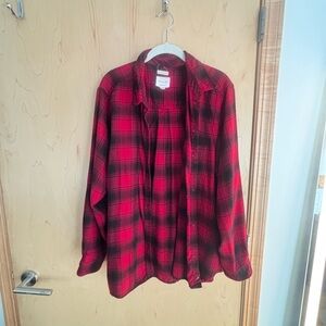 American Eagle Red and Black Plaid Shirt
